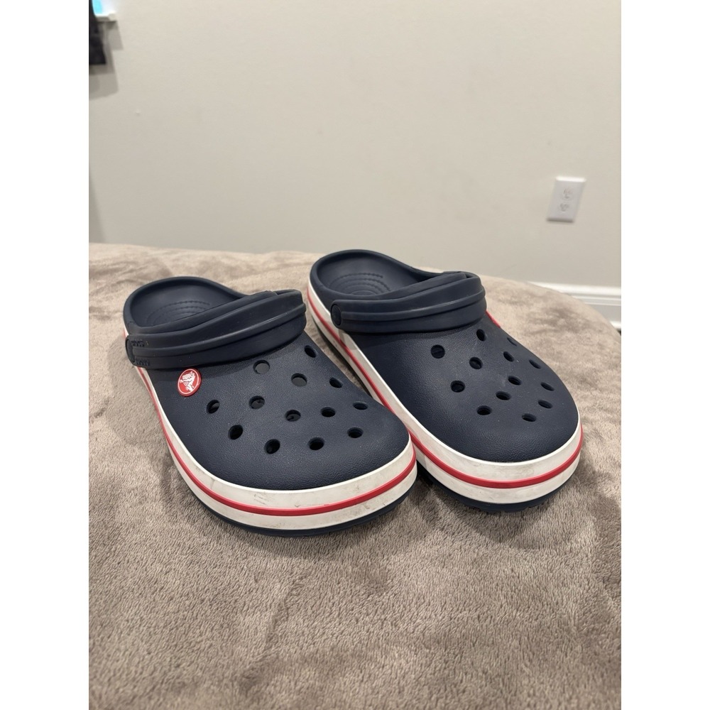 Crocs Crocband Clogs Navy Blue Slip-On Band Straps Lightweight Mens 7 Women's 9